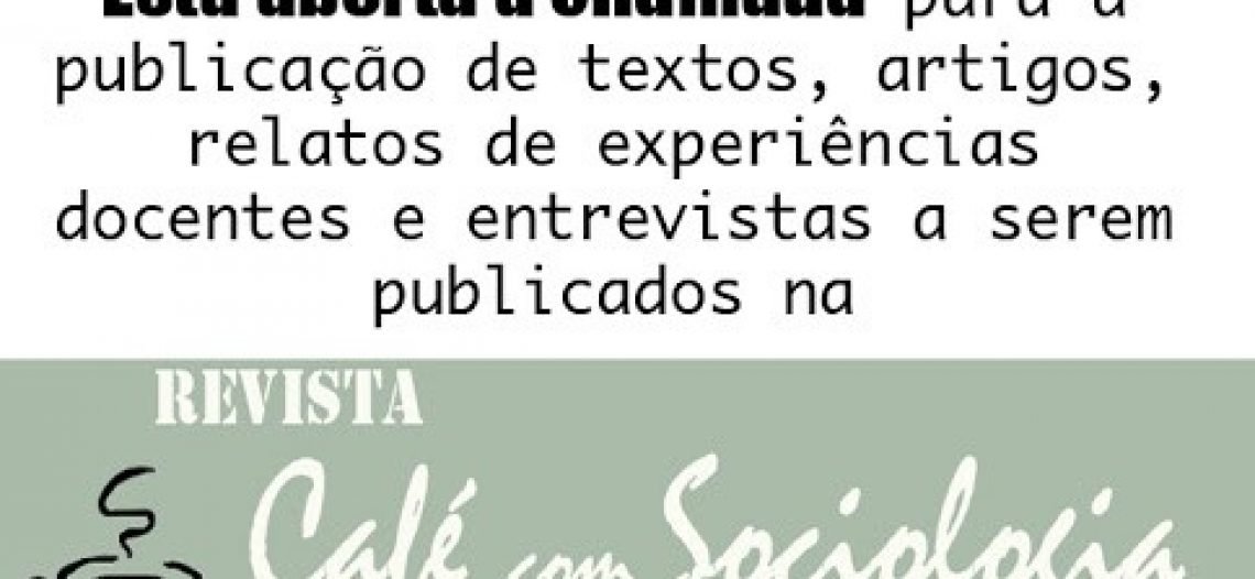 Chamada para textos, artigos, relatos de experiência docente e entrevista
