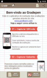 Como corrigir provas usando celular 8 gradepen iniciar correção