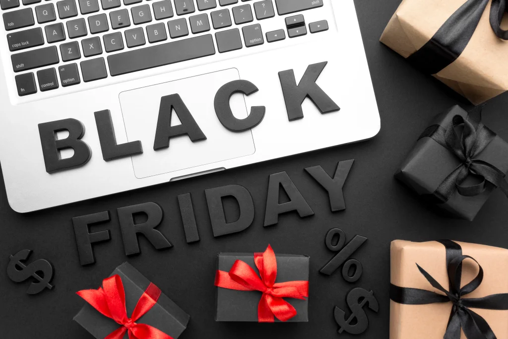 Guia Black Friday: estratégias para encontrar os melhores descontos online 11 variedade plana de sexta feira preta em fundo preto