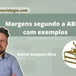 Página de trabalho acadêmico com ABNT margem configurada corretamente, mostrando as medidas de 3 cm e 2 cm