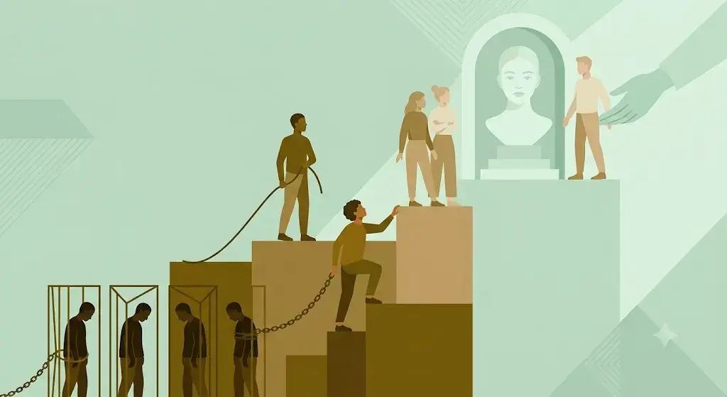o que é colorismo: ilustração de rostos com diferentes tons de pele representando a hierarquia colorista