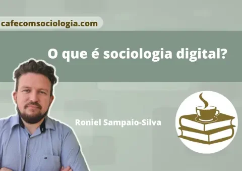 Sociologia digital: rede de conexões representando indivíduos e tecnologia