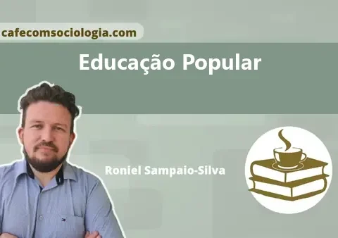 Ilustração de um círculo de cultura com adultos dialogando, representando a educação popular