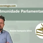 Ilustração conceitual de imunidade parlamentar com prédio do Congresso protegido por escudo simbólico