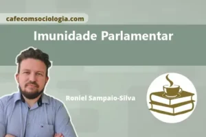 Ilustração conceitual de imunidade parlamentar com prédio do Congresso protegido por escudo simbólico
