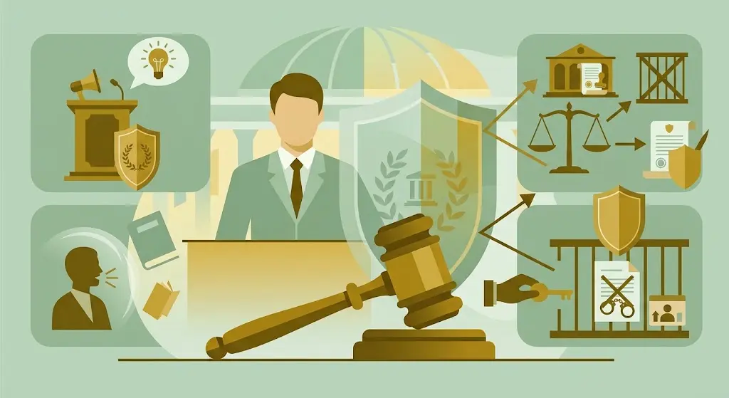 Infográfico comparando imunidade parlamentar material (inviolabilidade de opinião) e imunidade parlamentar formal (regras sobre processo penal e prisão)