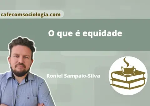 O que é equidade: balança de justiça com figuras humanas em diferentes alturas recebendo suportes proporcionais, representando justiça social
