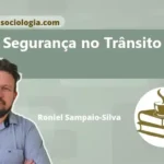 Ilustração conceitual de um cruzamento urbano movimentado com veículos e pedestres, representando a segurança no trânsito e a hierarquia social nas vias.