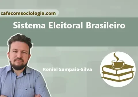 Ilustração conceitual de uma urna eletrônica estilizada com mão depositando voto, representando o sistema eleitoral brasileiro.