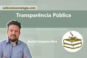 Ilustração conceitual de transparência pública: cúpula de vidro sobre prédio governamental e cidadãos com lupas observando documentos.