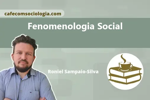 Ilustração conceitual de uma pessoa diante de camadas sobrepostas que representam a fenomenologia social e o mundo da vida compartilhado.