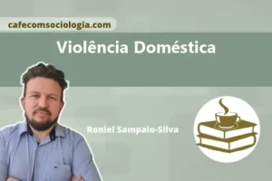 Ilustração conceitual em tons verde sálvia e ocre representando a superação da violência doméstica com uma figura rompendo uma gaiola estilizada.