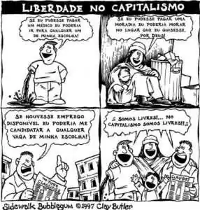 Charges sobre Capitalismo: Conceito, fases e problematização 8 capitalism charge sidewalk